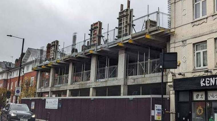 Reinforced concrete frame under construction