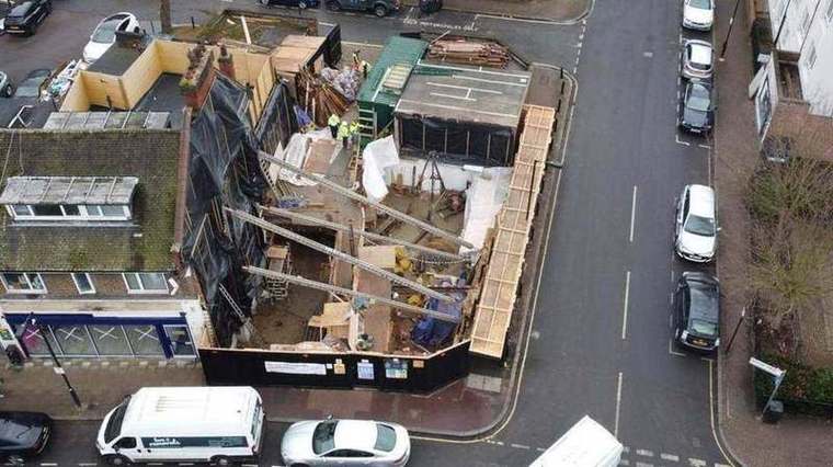 Aerial view of the Albion Street site under construction