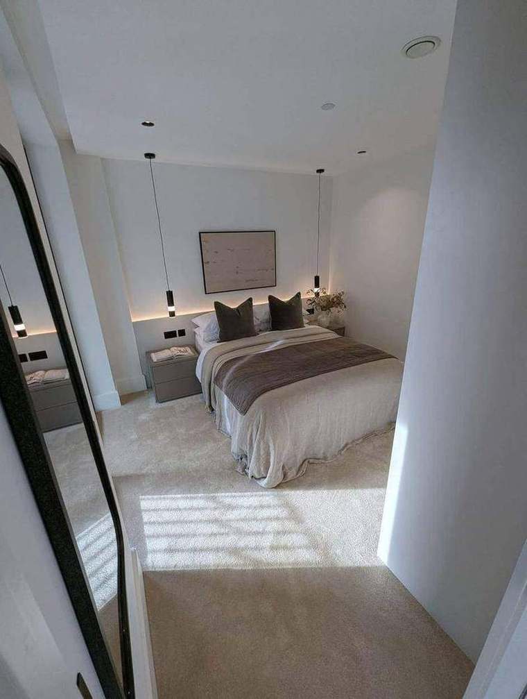 Bedroom with full-height glazing