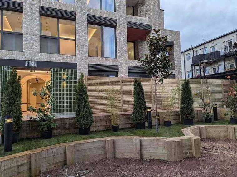 Courtyard landscaping and planting completed