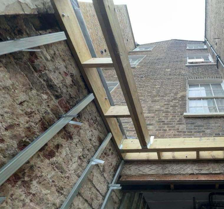 New timber structure formed over the lightwell