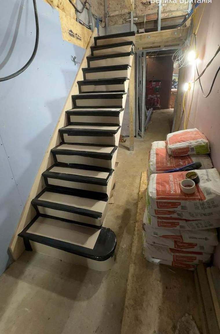 New staircase installed between the two floors