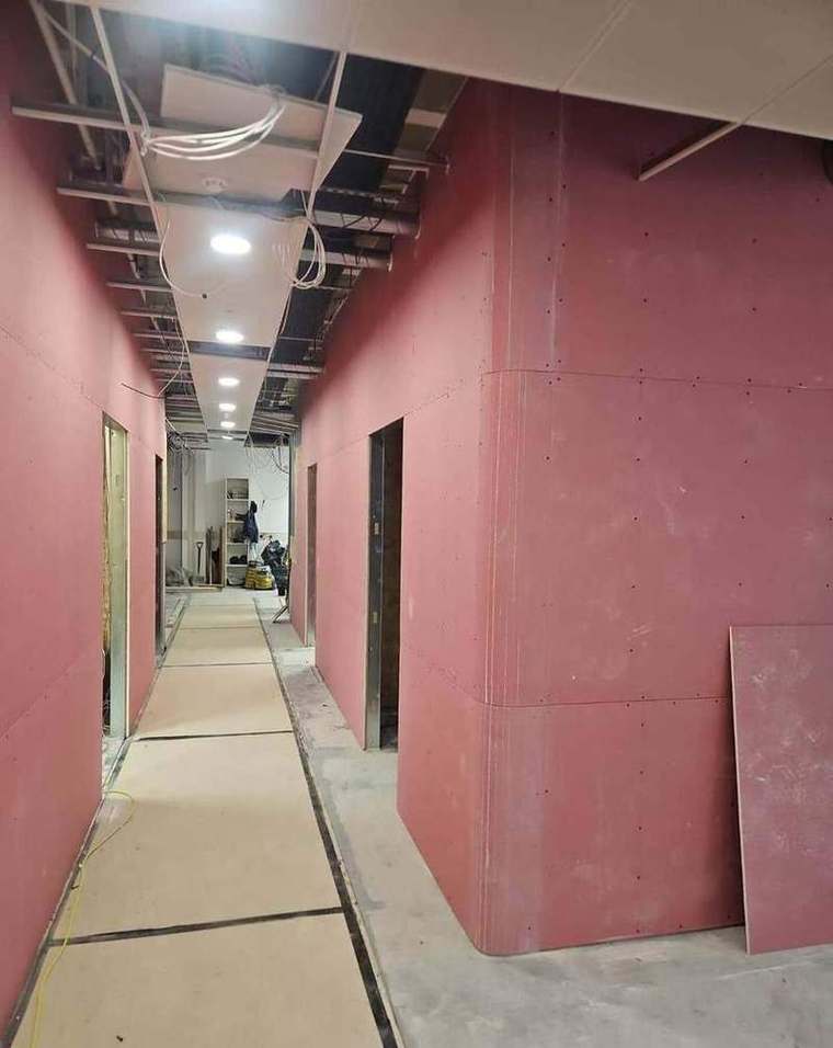 New partitions formed after the structural works