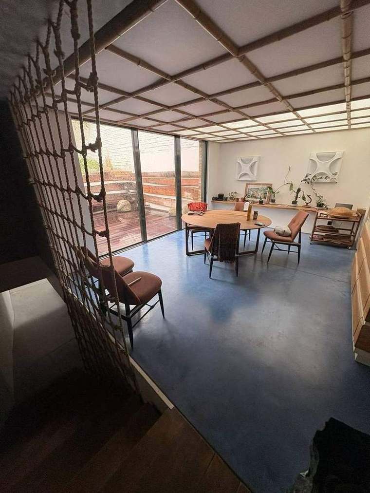 Dining room opening onto the rebuilt garden deck
