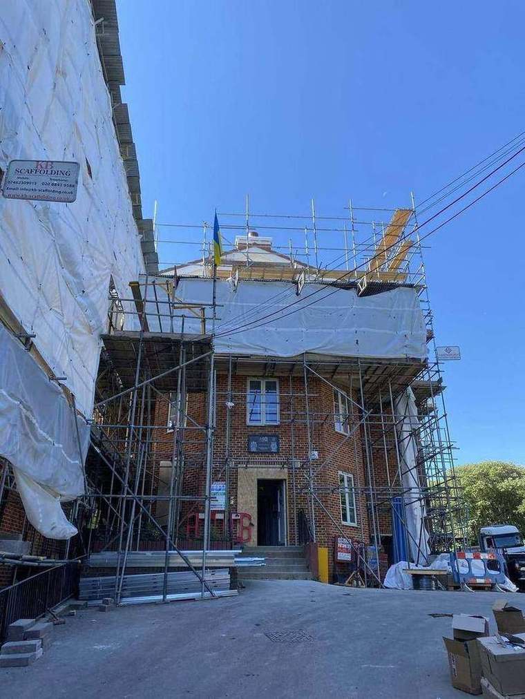 Roof works in progress at Struan House