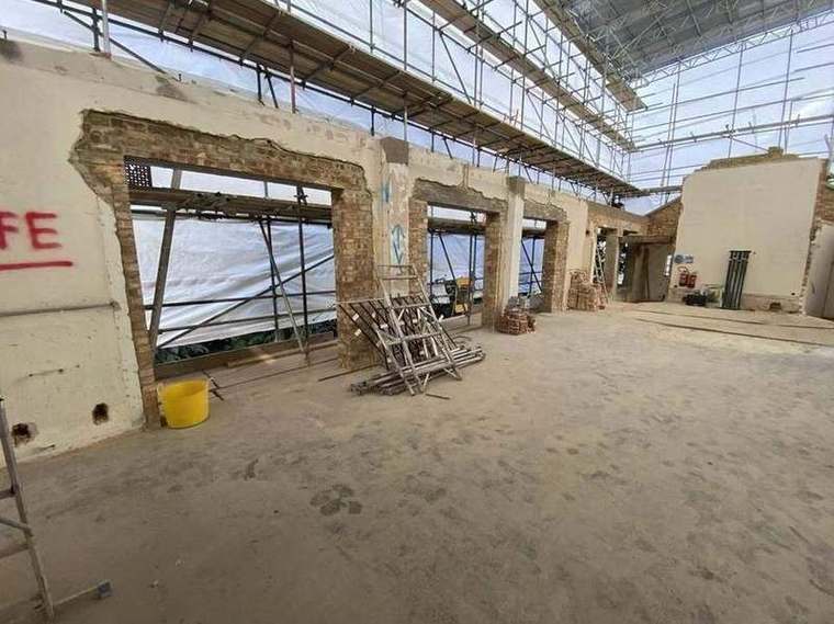 Strip-out and temporary propping inside the building
